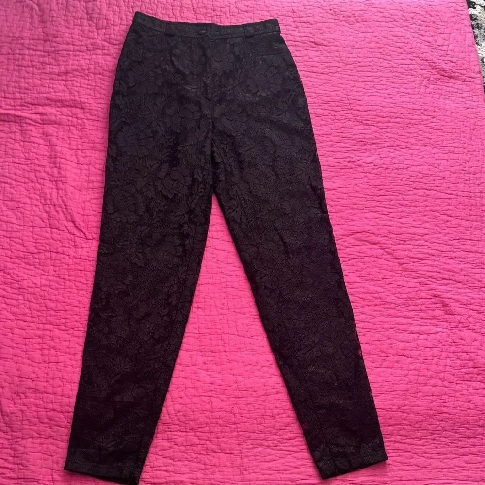 Versace Black Lace Pants, US4